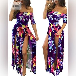 Romper Split Maxi Dress for Summer Party Beach size 3X